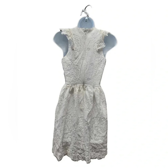 Altar'd State White Lace Lined Flutter Sleeve Sleeveless Mini Dress Size Small - Picture 2 of 8